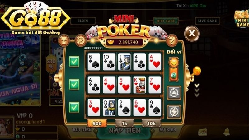 Những điều cần lưu ý khi tham gia Mini Poker trên Go88